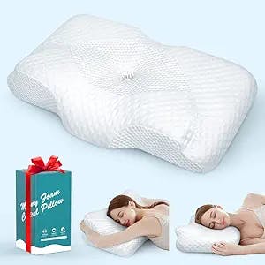 OVODRY Adjustable Cervical Pillow Naturally Restore Neck Health, Hollow Memory Foam Pillows for Pain Relief Sleeping, Odorless Orthopedic Contour Pillow, Bed Pillow Support Side Back Stomach Sleepers