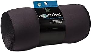 World's Best Microbead Bolster Tube Pillow, Smooth Cool Touch Fabric, Neck or Back Support Pillow, Hypoallergenic, Charcoal