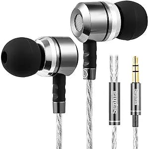 sephia SP3060 in-Ear Headphones with Deep Bass, Noise Isolating Earbuds, Tangle-Free Cord, Wired 3.5mm Jack Connection (Without Mic)