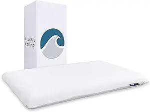 Bluewave Bedding Ultra Slim Gel Memory Foam Pillow for Stomach and Back Sleepers - Thin, Flat Design for Cervical Neck Alignment and Deeper Sleep (2.75-Inches Height, Full Pillow Shape, Standard Size)