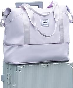 Unleash Your Inner Travelista with This Waterproof Purple Tote Bag!