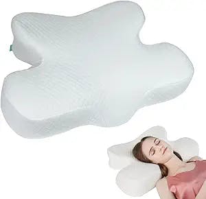 SKG Cervical Pillow, Memory Foam Pillow for Neck Pain, Contoured Ergonomic Neck and Shoulder Pillow with Strong Support, Soft Washable Cover, Perfect for Side, Back and Stomach Sleepers, T3