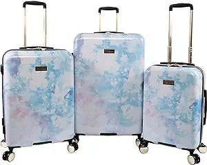 Juicy Couture Women's Sadie 3-Piece Hardside Spinner Luggage Set, Watercolor Purple, One Size