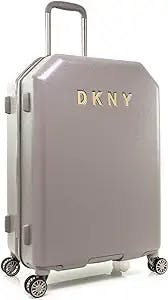 DKNY Luggage Upright with 8 Spinner Wheels, ABS+PC Case, Weekend Bag, Clay, 21" Carry On