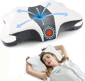 Icedeer Cervical Neck Pillow for Neck Pain Relief, Odorless Memory Foam Cervical Pillows, Orthopedic Sleeping Bed Pillows Support Side, Back and Stomach Sleepers 23.6 * 14 * 5.1 inch