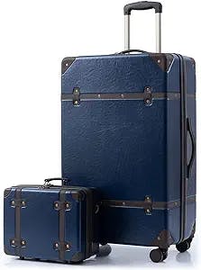universal trotter Vintage Look Hardside Double Spinner Wheel Luggage Set, 2 Pieces, with TSA Lock, Lightweight yet Durable