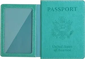 labato Passport and Vaccine Card Holder Combo, Passport Holder with Vaccine Card Slot, Waterproof Cruise Accessories Must Haves, Travel Essentials PU Leather Passport Cover for Women Men, Mint