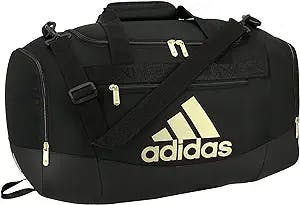 adidas Defender 4 Small Duffel Bag, Black/Gold Metallic, One Size