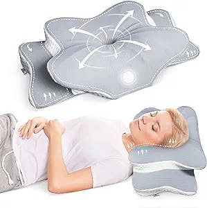 Voovc Cervical Pillow with Memory Foam, Neck Pillows for Pain Relief Sleeping, Ergonomic Contour Orthopedic Support Pillows for Sleeping, Neck Pain, Shoulder Back, Side Back Stomach Sleepers - VM1