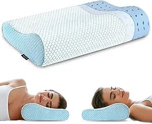 Memory Foam Pillows, Neck Pillow Queen Size Bed Pillow for Sleeping, Ergonomic Cervical Pillow Neck Support Pillow for Side Back Stomach Sleeper, Orthopedic Contour Pillow for Neck and Shoulder Pain