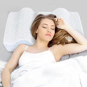 Beauty Back Sleeper Pillow to Sleeping on Back - Anti Aging Pillow for Face Wrinkle Prevention - Cooling Memory Foam Back Sleeping Training Pillow to Keep Head Straight for Neck Shoulder Pain Relief