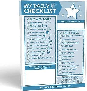 InnerGuide Daily Checklist for Kids - Fun Tear off Planning Pad - 90 Days - Chore List - Educational Tool for Teaching Life Skills to Children Planners
