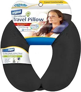 The Ultimate Luxury Travel Pillow: Cloudz Microbead Travel Neck Pillow - Bl