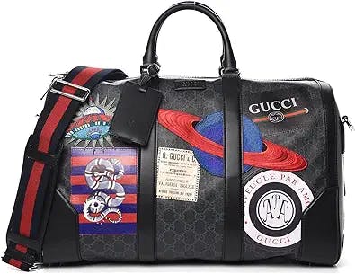 Travel in Style with GG Supreme Monogram Night Patches Carry On Duffle Blac