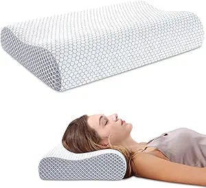 Anvo Cervical Memory Foam Pillows for Neck and Shoulder Pain, Contour Neck Support Pillow for Pain Relief Sleeping, Ergonomic Orthopedic Bed Pillow for Side Back Stomach Sleeper- Grey, Soft