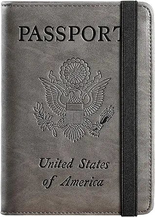 Passport Holder Cover Wallet RFID Blocking Leather Card Case Travel Document Organizer