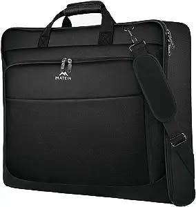 MATEIN Garment Bags, Large Suit Travel Bag with Pockets & Shoulder Strap for Business Trip, Professional Foldable Carry On Bag Gifts for Men Women, Client, Waterproof Luggage Bags for Travel, Black
