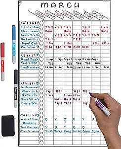 Multi-use Magnetic to-Do List Chore Chart Goal Planner New Year Goal Task Habit Tracker Monthly Weekly Daily Hourly Calendar Family Checklist Habit Your Way Kitchen Fridge Dry Erase Board