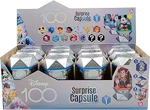 YuMe Official Disney 100 Surprise Mystery Capsules Collectibles with Pixar and Disney Characters Vinyl Figurines, for Disney Lovers - Series 1 Blind Bag Box Surprise Toys 12 Pack