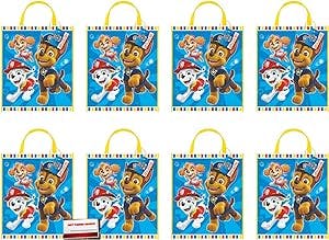 8 Pack Paw Patrol Large Plastic Goodie Tote Loot Bags, 13 x 11 Inches (Plus Party Planning Checklist by Mikes Super Store)