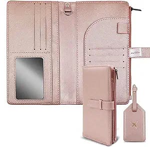 Sbrinnaliao Mulit-purpose Rfid Blocking Passport Holder Travel Wallet (Pink)