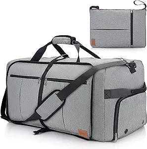 100L Travel Duffle Bag for Men, Urtala 32” Large Duffle Bag for Traveling with Shoe Compartment, Foldable Travel Duffel Bag Weekender Bag Gym Bag for Men Women Waterproof & Tear Resistant (Gray)