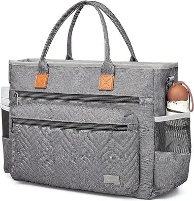 Hritok Diaper Bag Tote, Multifunction Travel Bag for Baby, Messenger Purse with 15 Inch Laptop Sleeve